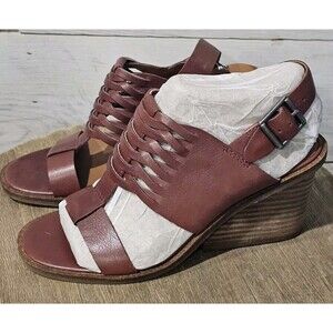 New Lucky Brand Womens Lemia Ankle Strap Wedge Sandals US 6M EU 36.5